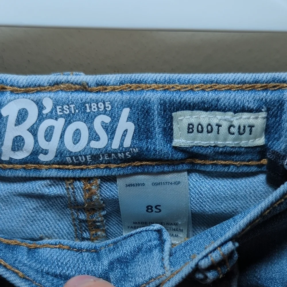 Oshkosh B'Gosh Bootcut Jeans Light Wash Adjustable Waist Girls Size 8 Slim